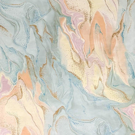 Wachstuch Tischdecke marmoriert rosa hellblau