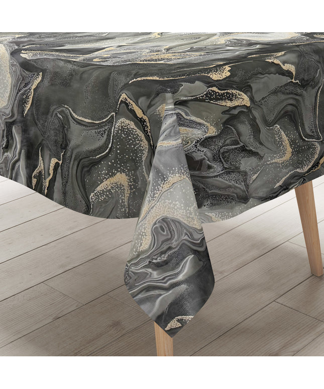 Wachstuch Tischdecke Marmor anthrazit gold