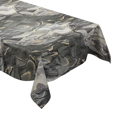 Wachstuch Tischdecke Marmor anthrazit gold