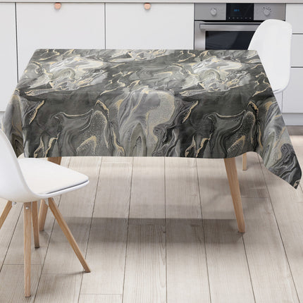 Wachstuch Tischdecke Marmor anthrazit gold