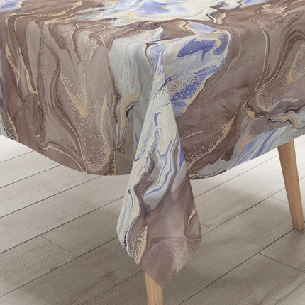 Wachstuch Tischdecke Marmoroptik braun blau