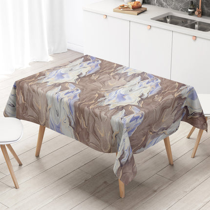 Wachstuch Tischdecke Marmoroptik braun blau