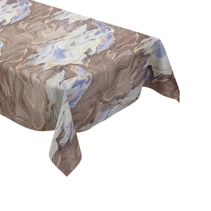 Wachstuch Tischdecke Marmoroptik braun blau