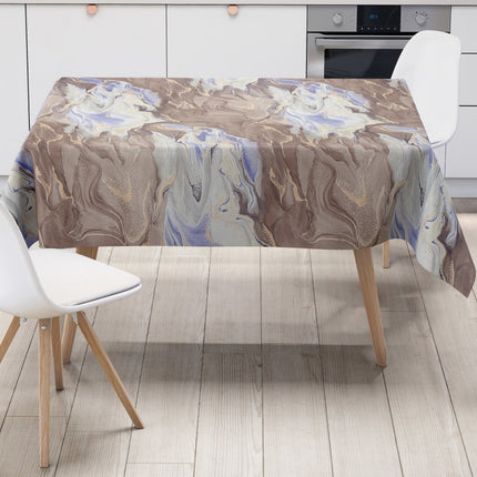 Wachstuch Tischdecke Marmoroptik braun blau