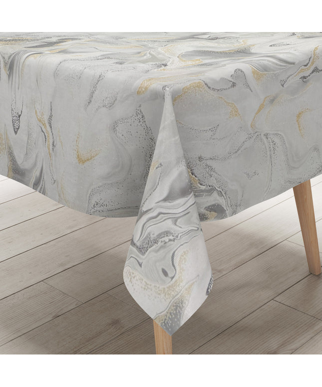 Wachstuch Tischdecke Marmor hellgrau gold