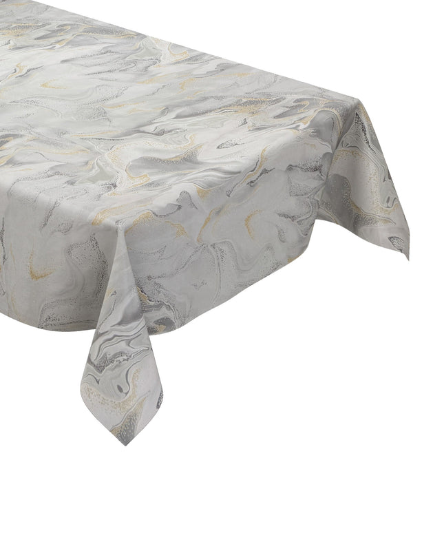Wachstuch Tischdecke Marmor hellgrau gold