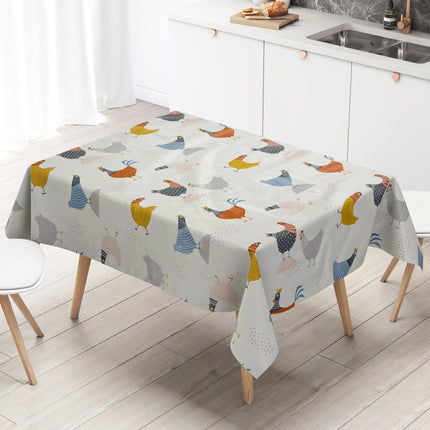Wachstuchtischdecke Hühner