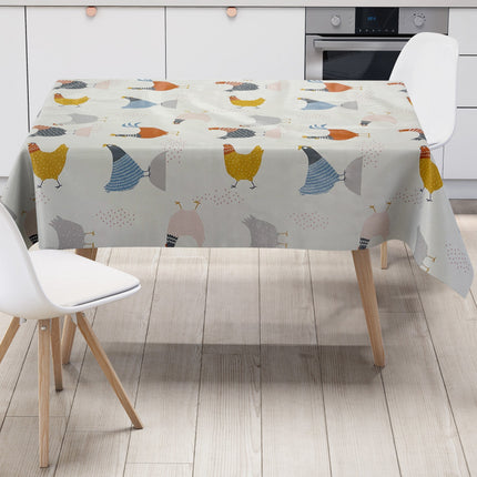 Wachstuchtischdecke Hühner