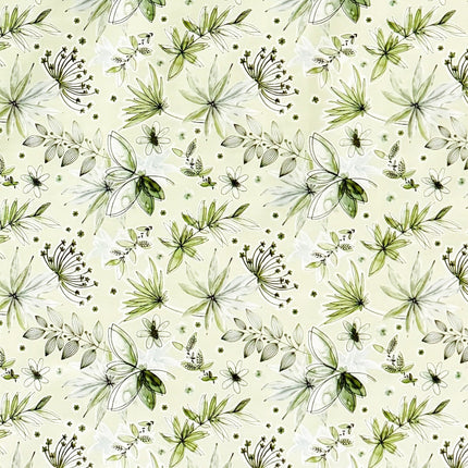 Wachstuch Tischdecke hellgrün Gräser Blumen