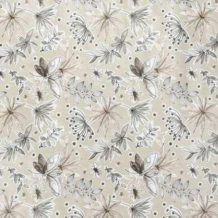 Wachstuch Tischdecke 06343-02 beige Kräuter Blüten Gräser eckig rund oval