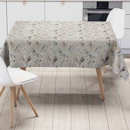 Wachstuch Tischdecke 06343-02 beige Kräuter Blüten Gräser eckig rund oval