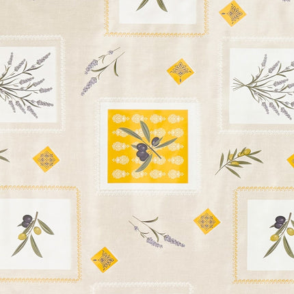 Wachstuch Tischdecke Oliven Lavendel beige