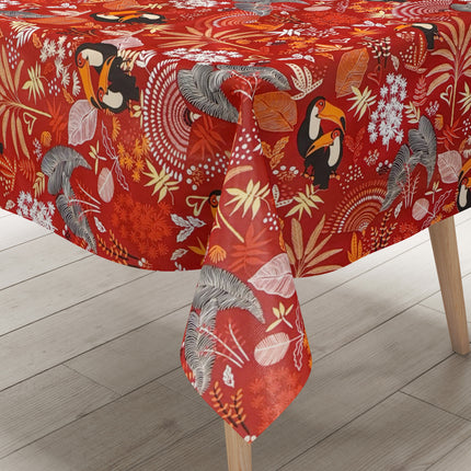 Wachstuch Tischdecke Tukan rot Dschungel
