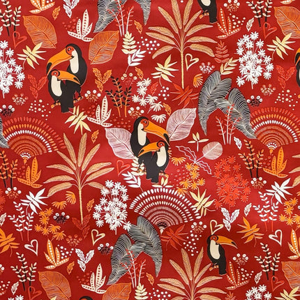 Wachstuch Tischdecke Tukan rot Dschungel