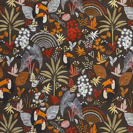 Wachstuch Tischdecke 06349-02 braun Paradies Tukan Dschungel eckig rund oval