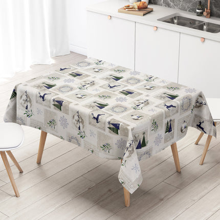 Wachstuch Tischdecke Weihanchten Schneeflocke Skandi
