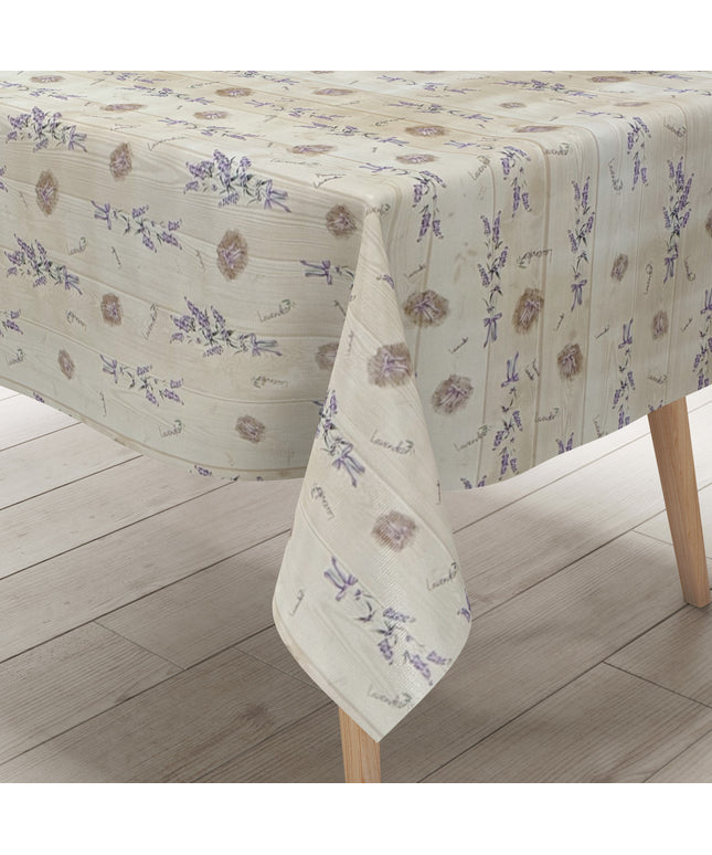 Wachstuch Tischdecke Lavendel auf Holz