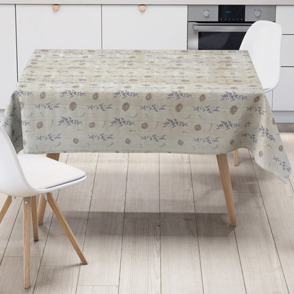Wachstuch Tischdecke Lavendel auf Holz