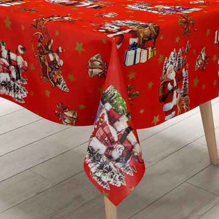 Wachstuch TIschdecke Weihnachten rot