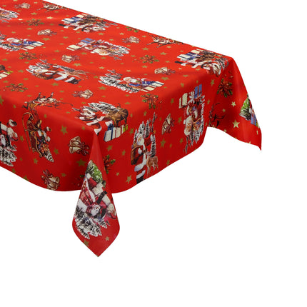 Wachstuch TIschdecke Weihnachten rot
