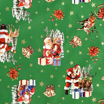 Wachstuch Tischdecke Weihnachten grün