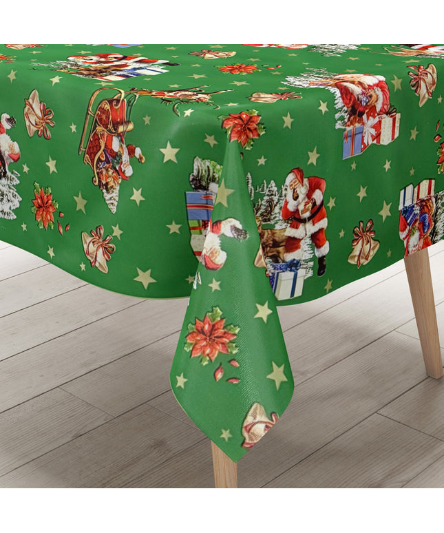 Wachstuch Tischdecke Weihnachten grün