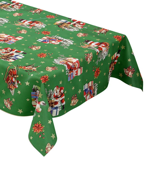 Wachstuch Tischdecke Weihnachten grün