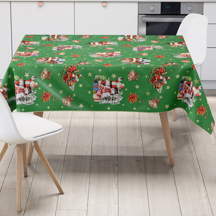 Wachstuch Tischdecke Weihnachten grün