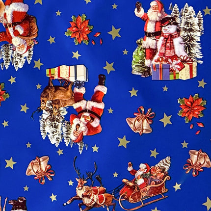 Wachstuch Tischdecke Weihnachten blau