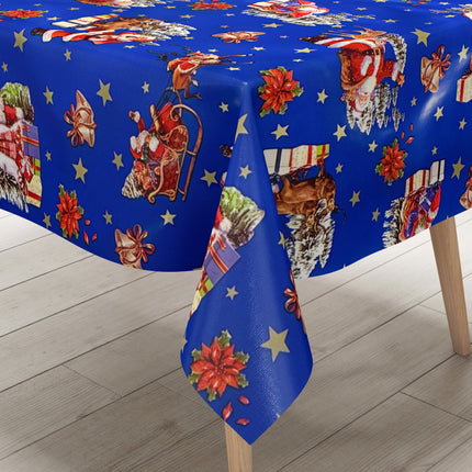 Wachstuch Tischdecke Weihnachten blau
