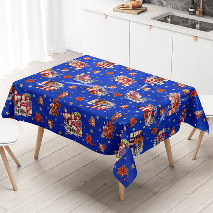 Wachstuch Tischdecke Weihnachten blau