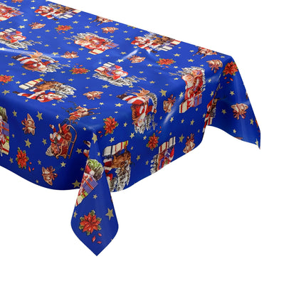 Wachstuch Tischdecke Weihnachten blau