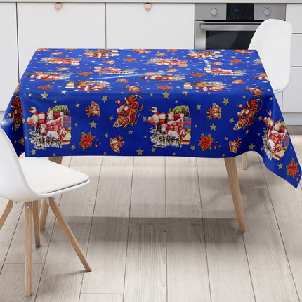Wachstuch Tischdecke Weihnachten blau