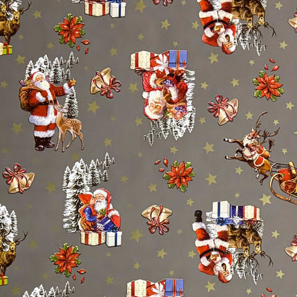 Wachstuch Tischdecke Weihnachten grau