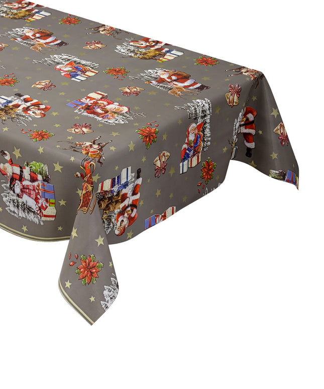 Wachstuch Tischdecke Weihnachten grau
