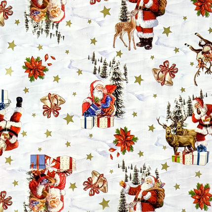 Wachstuch Tischdecke Weihnachten weiß