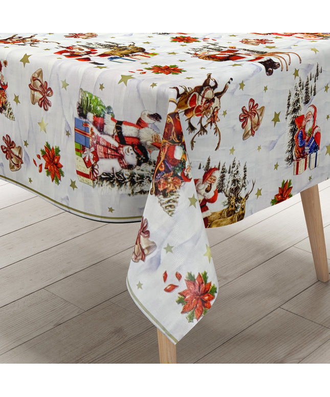Wachstuch Tischdecke Weihnachten weiß