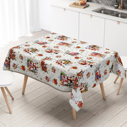 Wachstuch Tischdecke Weihnachten weiß