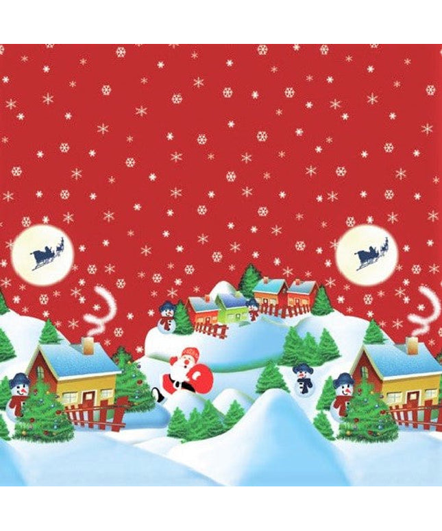Wachstuch Rolle Weihnachten P185-3 Winterland Bordürenmuster Rollenware