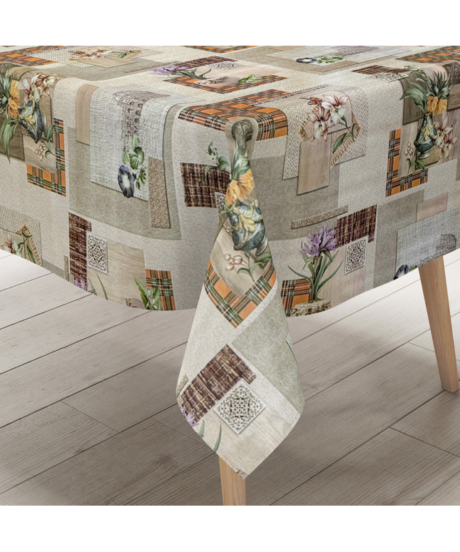 Wachstuch Tischdecke Patchwork Orchideen