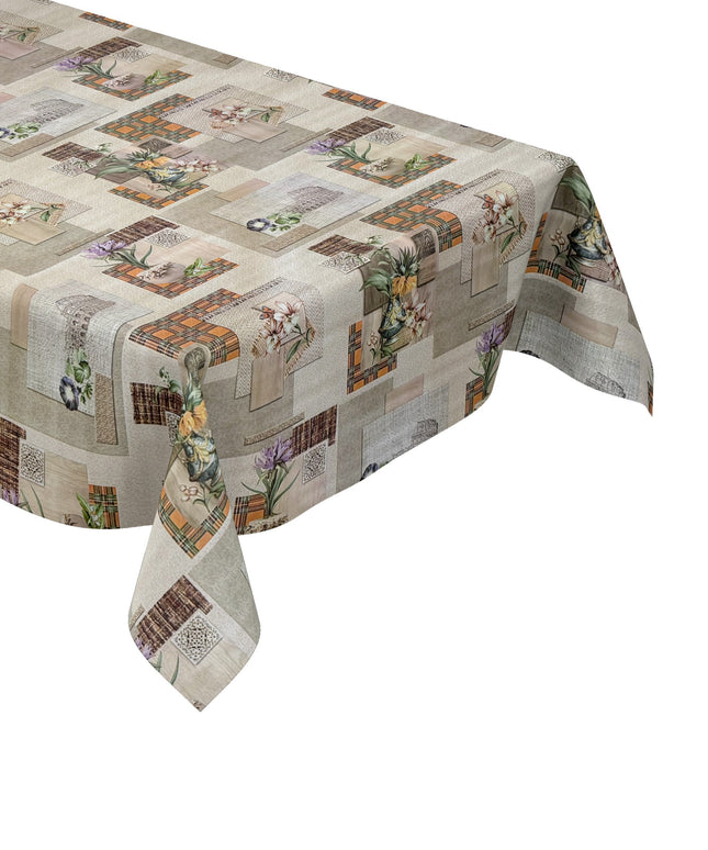 Wachstuch Tischdecke Patchwork Orchideen