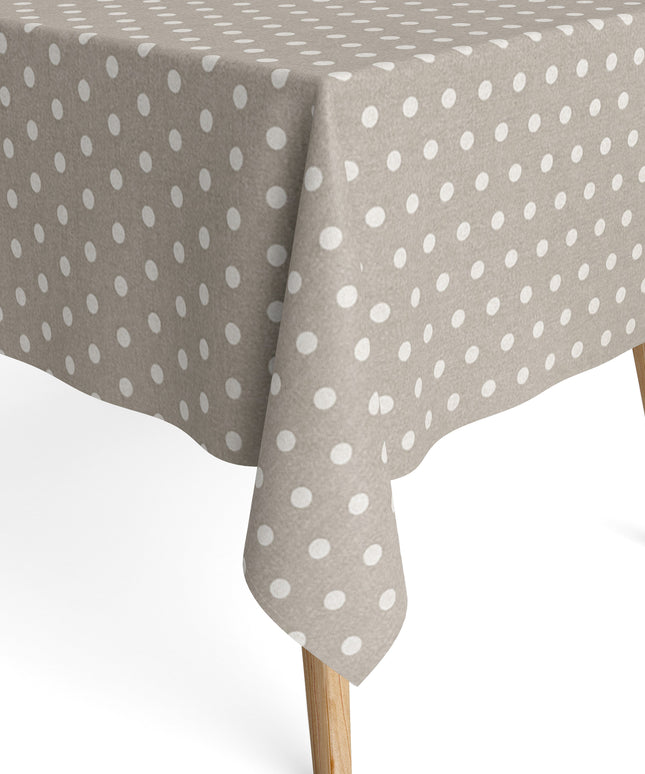 Jacquard Tischdecke aus beschichteter Baumwolle Fleckenschutz VAN GOGH Blanco beige Punkte eckig rund oval