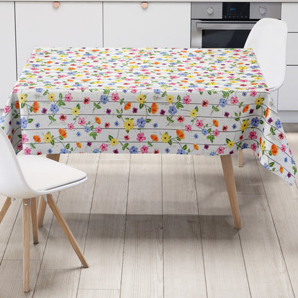 Wachstuch Tischdecke Blümchen auf Holz