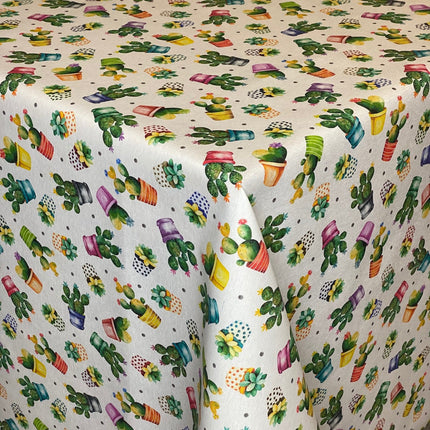 Jacquard Tischdecke Kaktus Blumentopf KEVKUS eckig rund oval