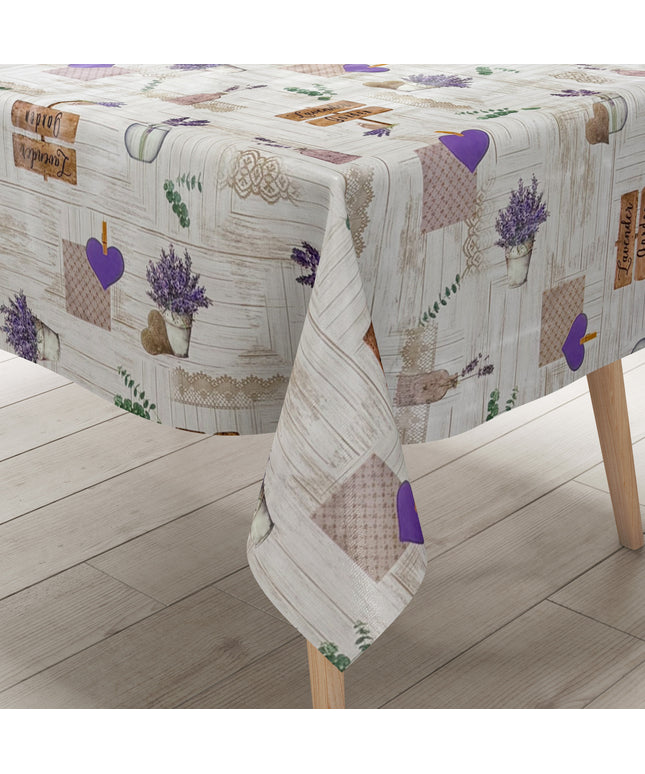 Wachstuch Tischdecke 213B Provence Lavendel Holz eckig rund oval