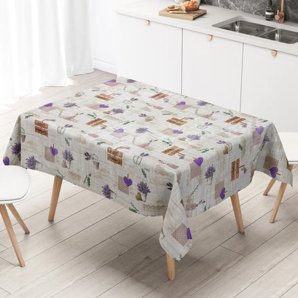 Wachstuch Tischdecke 213B Provence Lavendel Holz eckig rund oval