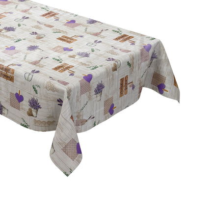 Wachstuch Tischdecke 213B Provence Lavendel Holz eckig rund oval