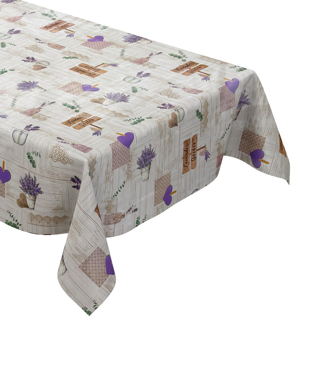 Wachstuch Tischdecke 213B Provence Lavendel Holz eckig rund oval