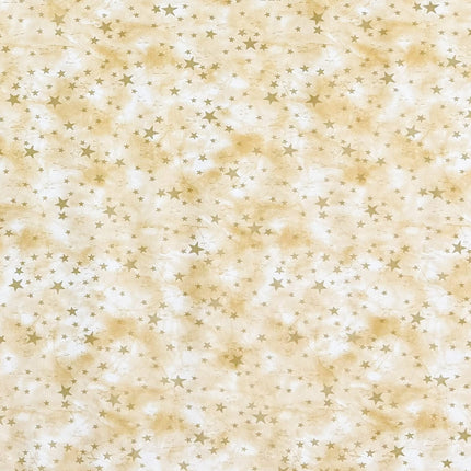 Wachstuch Tischdecke goldene Sterne auf beige