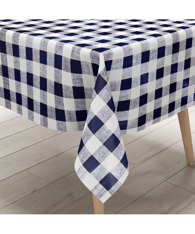Wachstuch Tischdecke kariert marineblau